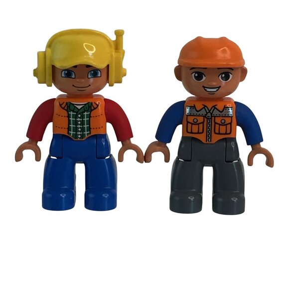 Lego Duplo Figures Lot of 4 Boy Girl Children Construction Workers - Picture 6 of 9